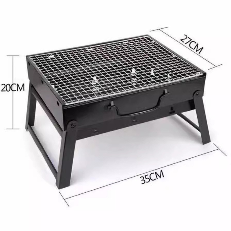 Grătar cu cărbune pliabil, grătar de exterior portabil, set complet de unelte BBQ pentru 3–6 persoane
