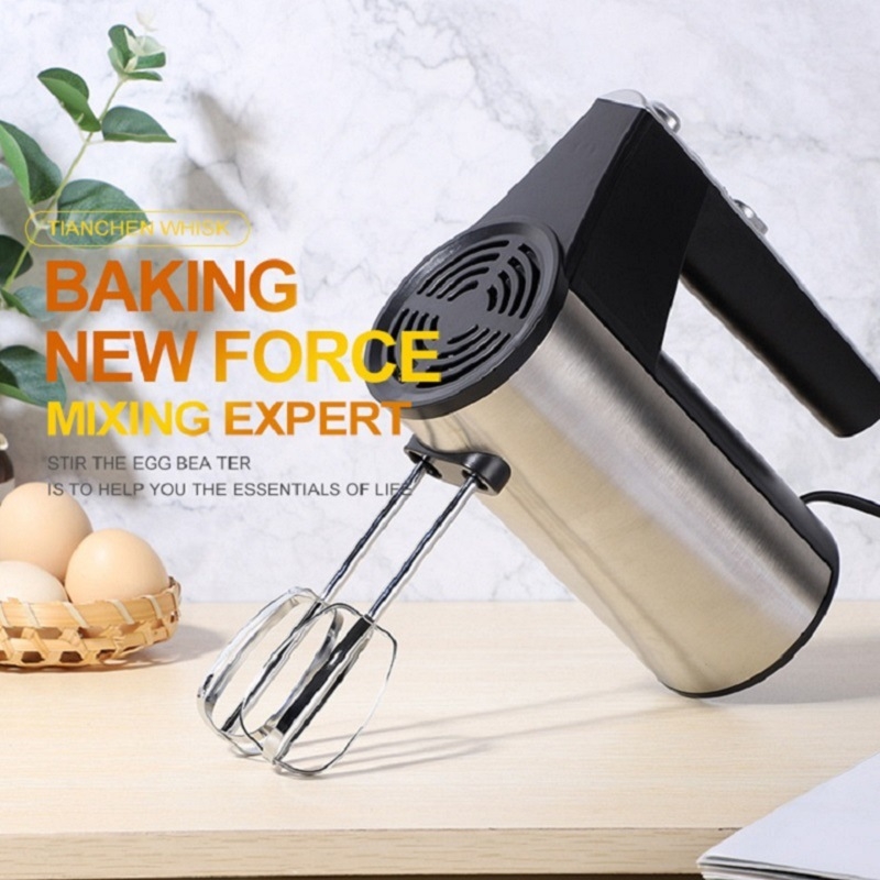Mixer de mână din oțel inoxidabil, putere mare, multifuncțional, 5 viteze, 110–240V