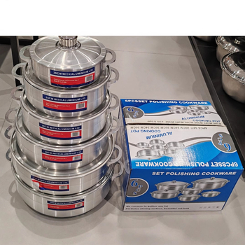 Set de oale din aluminiu, 6 piese, cu capac, stil modern minimalist