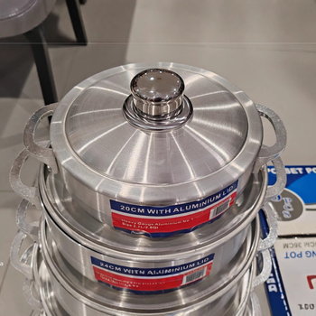 Set de oale din aluminiu, 6 piese, cu capac, stil modern minimalist