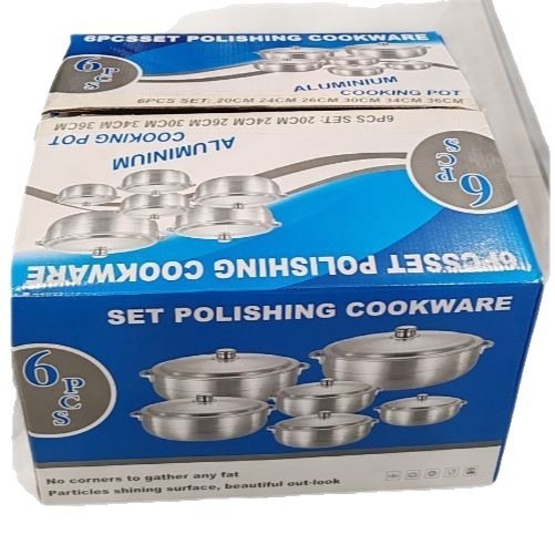 Set de oale din aluminiu, 6 piese, cu capac, stil modern minimalist