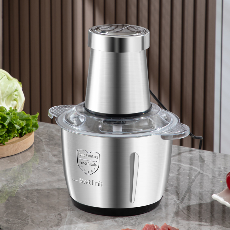 Mașină de tocat carne din oțel inoxidabil, 3 L, pentru bucătăriea de acasă, mixer electric, mărunțitor de legume, blender