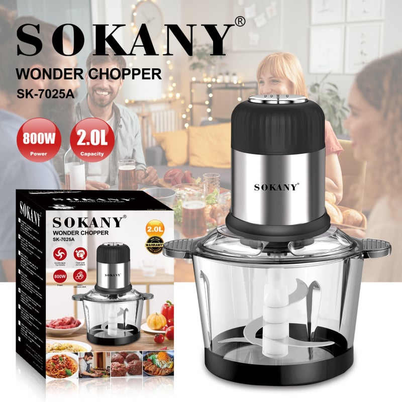 SOKANY 7025A Tocător electric de carne, capacitate 2 L – WONDER CHOPPER