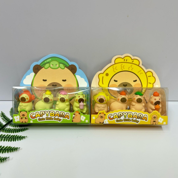 Radieră capybara drăguță, 3D, asamblabilă și demontabilă, cu praf redus, rechizite școlare – cadou