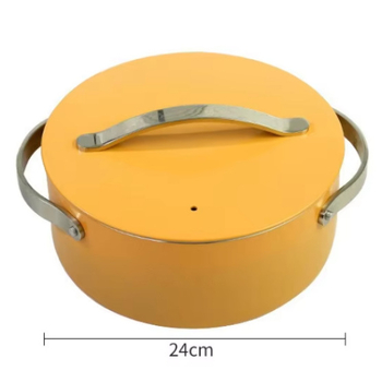 Set de vase din aluminiu cu suprafață ceramică antiaderentă, 7 piese: tigaie, wok, oală pentru lapte, oală extensibilă