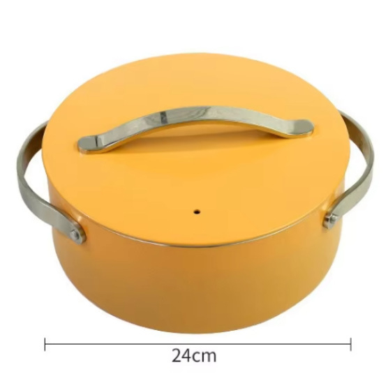 Set de vase din aluminiu cu suprafață ceramică antiaderentă, 7 piese: tigaie, wok, oală pentru lapte, oală extensibilă