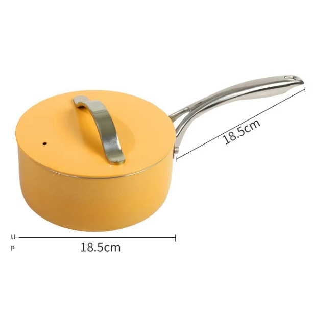 Set de vase din aluminiu cu suprafață ceramică antiaderentă, 7 piese: tigaie, wok, oală pentru lapte, oală extensibilă