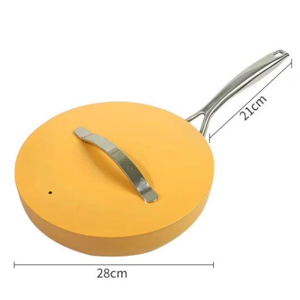 Set de vase din aluminiu cu suprafață ceramică antiaderentă, 7 piese: tigaie, wok, oală pentru lapte, oală extensibilă