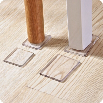 Covoraș PU transparent anti-alunecare pentru mașina de spălat și picioarele mobilierului; plăcuță din silicon îngroșat pentru colțurile măsuțelor de cafea și canapele
