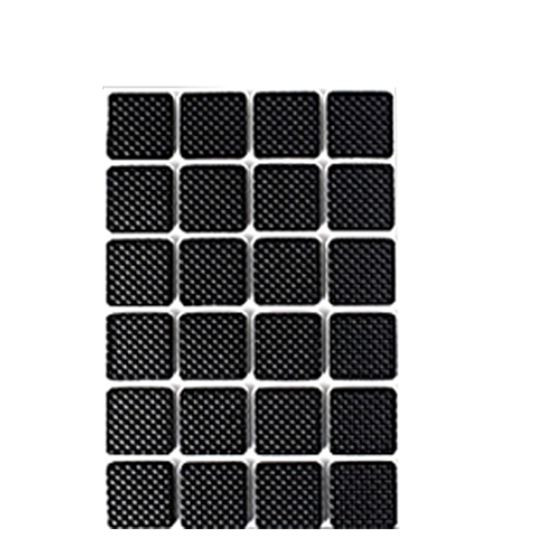 Tălpi din spumă EVA negre, tăiate prin die-cut, rotunde, îngroșate, cu textură în carouri, antiderapante, absorbante de șocuri, autoadezive, cu spate adeziv