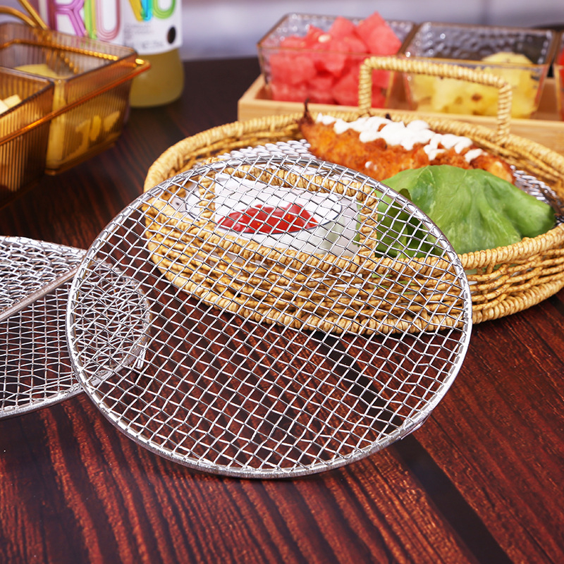 Grătar în stil Japonez din oțel inoxidabil 304, corp dreptunghiular cu capăt semicircular, placă din piatră pentru tempura, grilă din sârmă pentru cotlete de porc și aripioare de pui