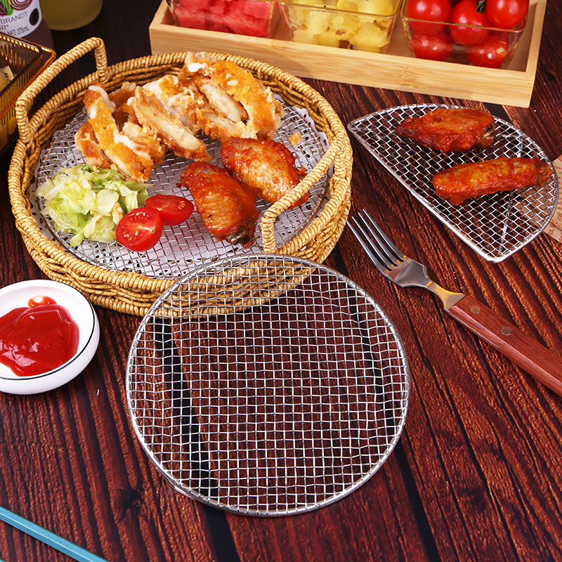 Grătar în stil Japonez din oțel inoxidabil 304, corp dreptunghiular cu capăt semicircular, placă din piatră pentru tempura, grilă din sârmă pentru cotlete de porc și aripioare de pui
