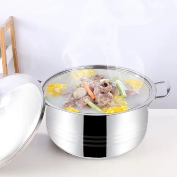 Set de oale mari din oțel inoxidabil cu capac pentru uz casnic, seria 400, vase premium