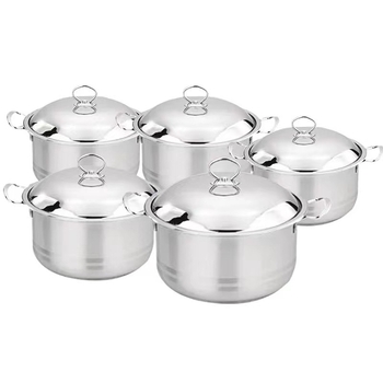 Set de oale mari din oțel inoxidabil cu capac pentru uz casnic, seria 400, vase premium