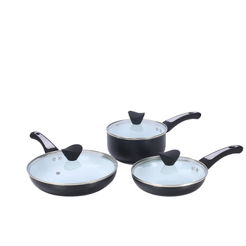 Set de vase de gătit antiaderente, 6 piese, pentru bucătărie, inclusiv tigaie și oală pentru lapte