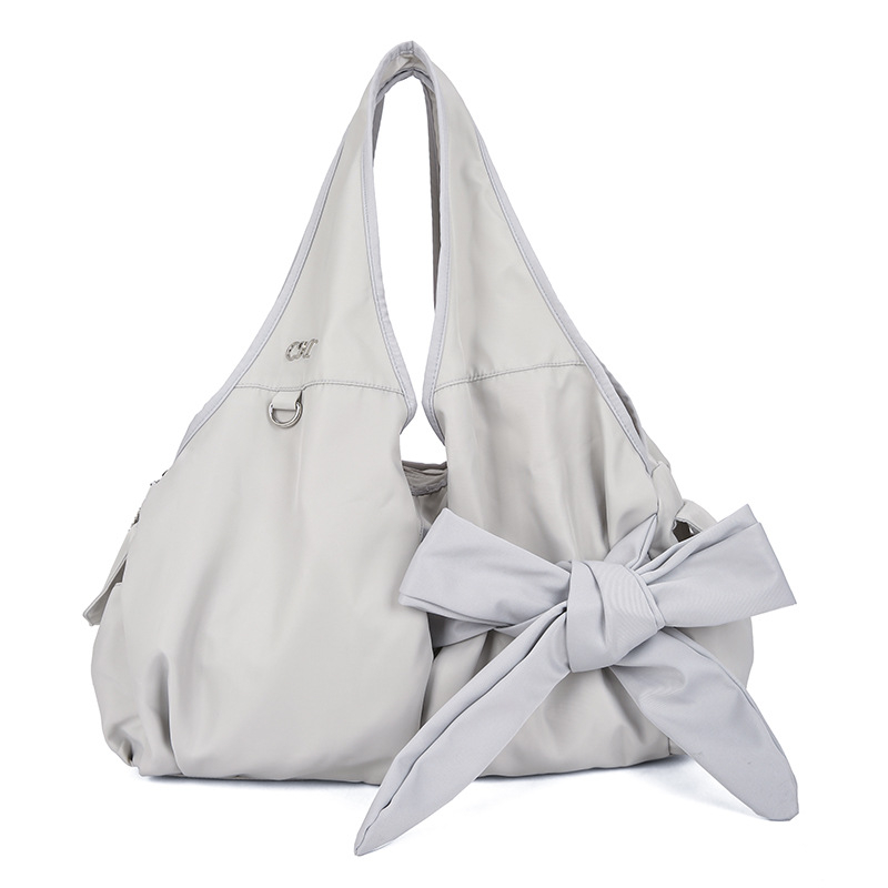 Cahmllo ženska torbica za rame s mašnicom, korejskog stila, plisirana tekstura poput oblaka, velika kapaciteta, mekana koža, crossbody torba za svakodnevnu upotrebu
