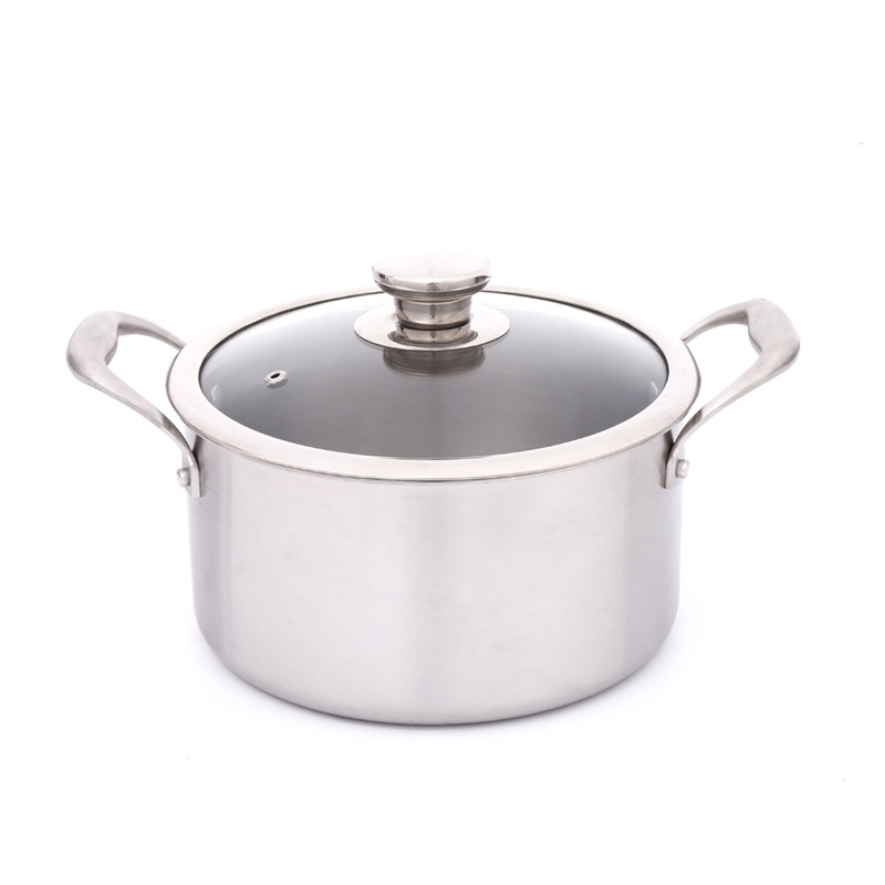 Set de trei vase antiaderente din oțel cu tripla stratificare: wok, oală și tigaie