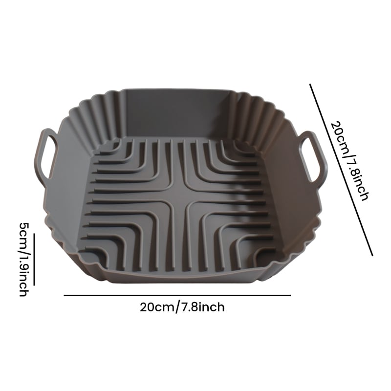 Tavă pătrată din silicon pentru air fryer, antiaderentă, rezistentă la temperaturi înalte, calitate alimentară
