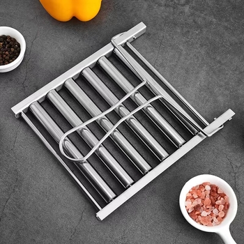 Grill manual pentru cârnați din oțel inoxidabil, rolă pentru cârnați, unelte portabile de grătar outdoor, multifuncțional pentru hot dog