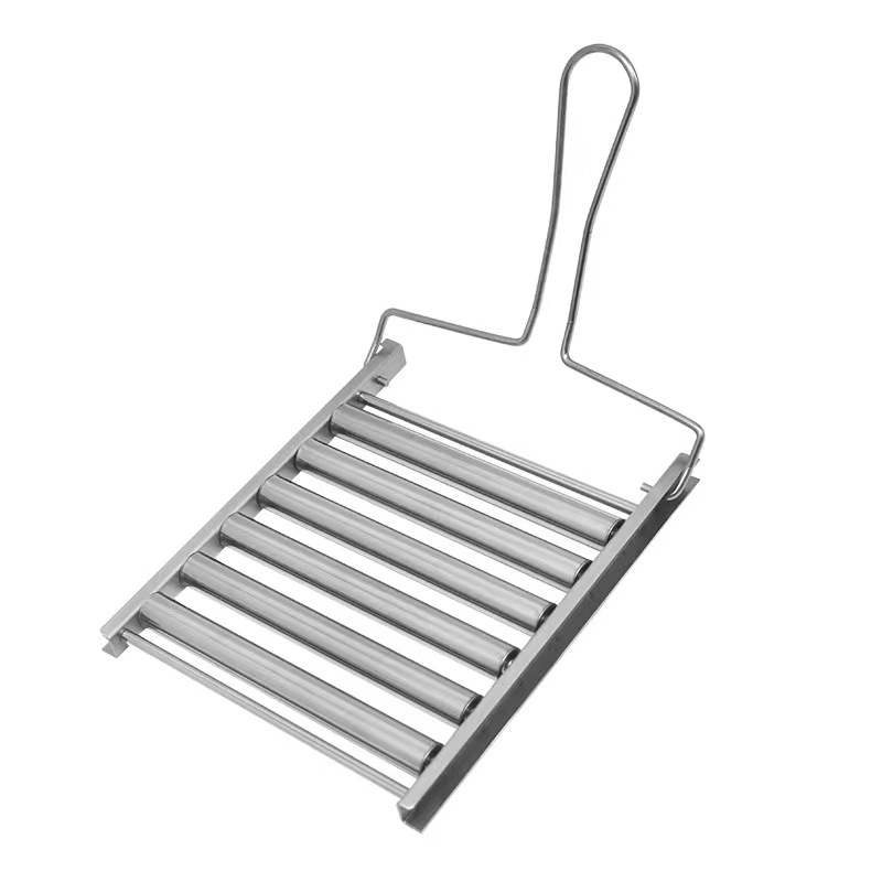 Grill manual pentru cârnați din oțel inoxidabil, rolă pentru cârnați, unelte portabile de grătar outdoor, multifuncțional pentru hot dog