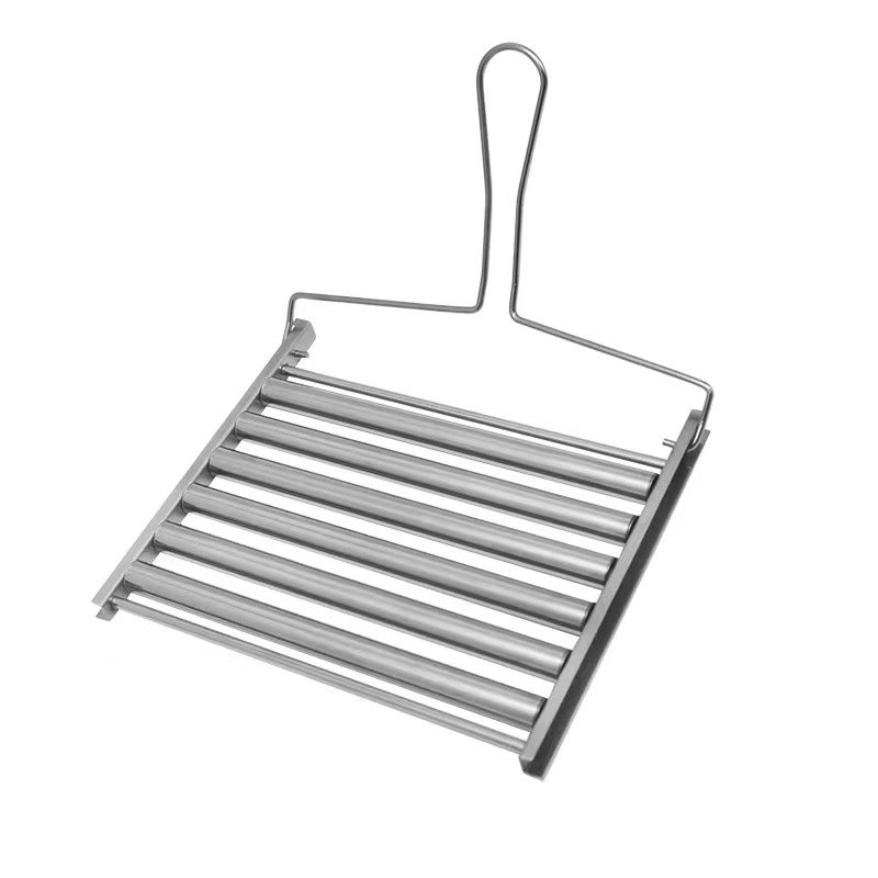 Grill manual pentru cârnați din oțel inoxidabil, rolă pentru cârnați, unelte portabile de grătar outdoor, multifuncțional pentru hot dog