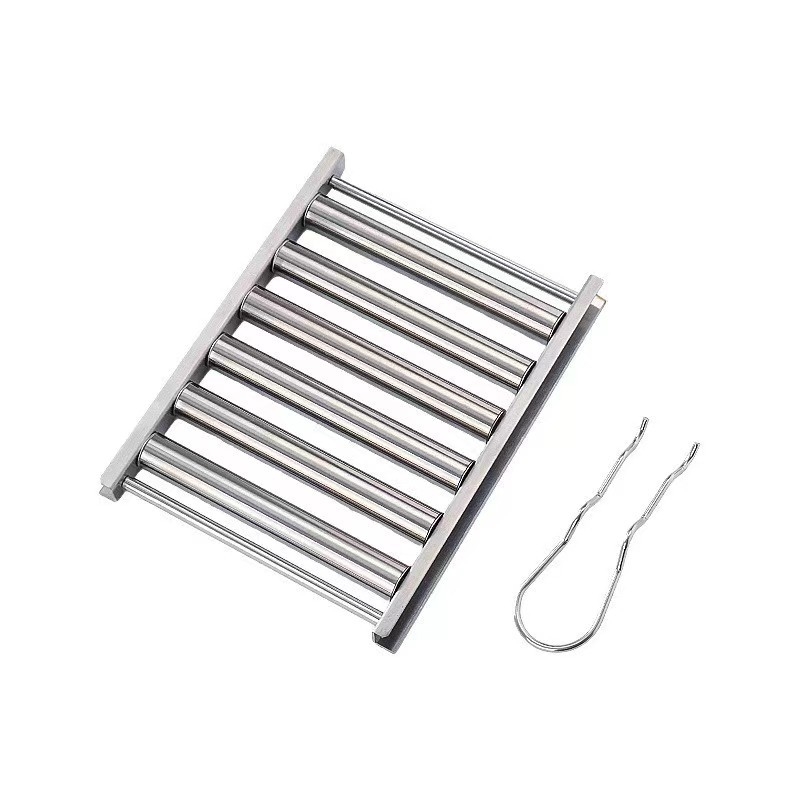 Grill manual pentru cârnați din oțel inoxidabil, rolă pentru cârnați, unelte portabile de grătar outdoor, multifuncțional pentru hot dog