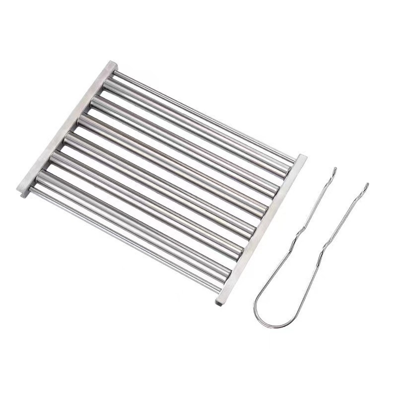 Grill manual pentru cârnați din oțel inoxidabil, rolă pentru cârnați, unelte portabile de grătar outdoor, multifuncțional pentru hot dog