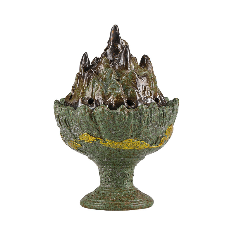 Sobă Boshan antic, lampă ceramică veșnică pentru camera de ceai, lampă pentru altar budist, decor de casă
