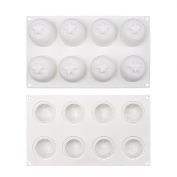 Formă din silicon pentru tort cu 8 cavități, dreptunghiulară – mousse de portocale