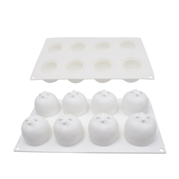 Formă din silicon pentru tort cu 8 cavități, dreptunghiulară – mousse de portocale