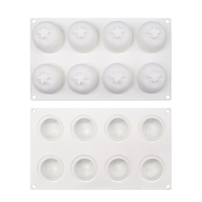 Formă din silicon pentru tort cu 8 cavități, dreptunghiulară – mousse de portocale