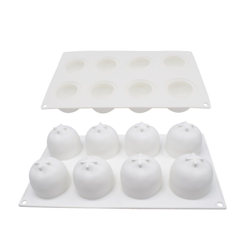 Formă din silicon pentru tort cu 8 cavități, dreptunghiulară – mousse de portocale
