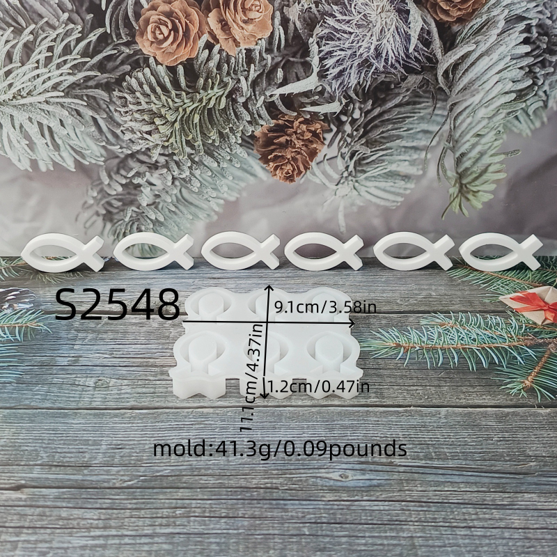 S2548 Formă din silicon în formă de pește pentru ornamente din ciment și ipsos