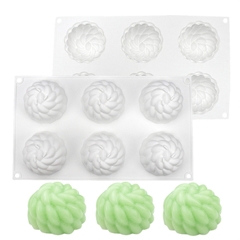 Formă din silicon pentru mousse de tort, 6 cavități cu motiv floare Santa Anna, pentru coacere DIY ciocolată