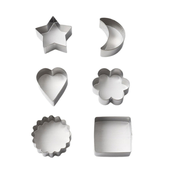 Set de matrițe pentru biscuiți din oțel inoxidabil – forme inimă, floare, cerc, stea și pătrat