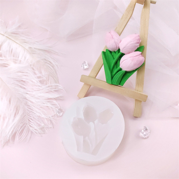 Formă din silicon cu model de lalea pentru aromatizare auto, DIY cofetărie și decorare prăjituri