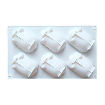 Moldă din silicon cu 6 cavități, în formă de porc, pentru prăjituri, pâine, mousse și deserturi franțuzești – unelte DIY de coacere
