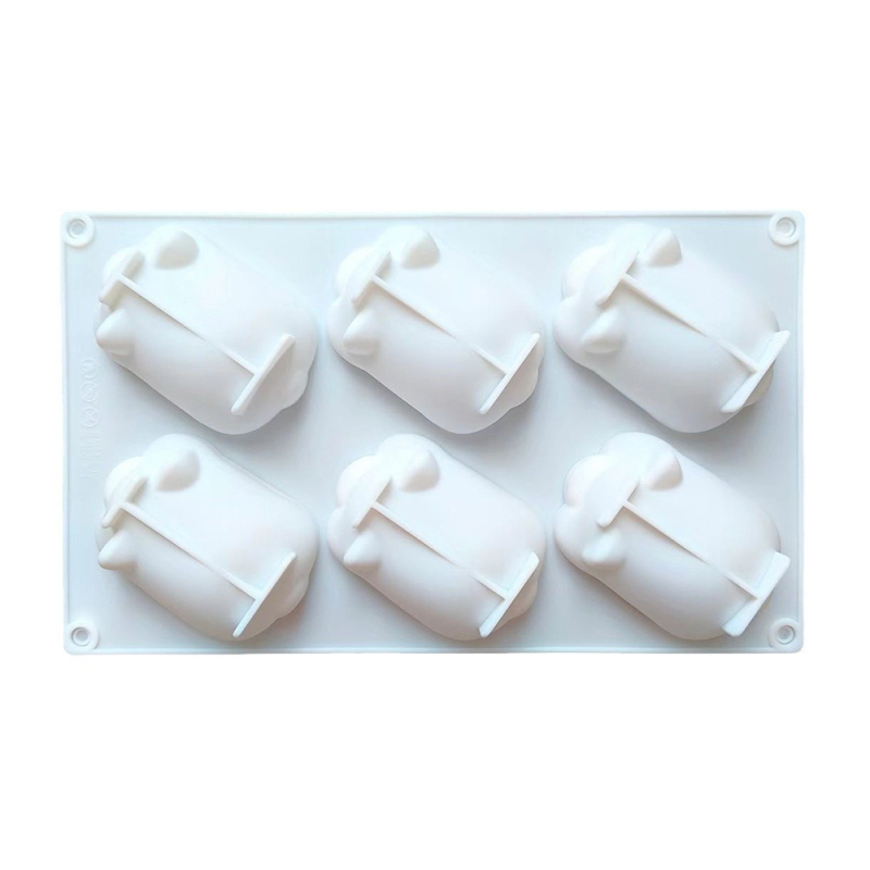 Moldă din silicon cu 6 cavități, în formă de porc, pentru prăjituri, pâine, mousse și deserturi franțuzești – unelte DIY de coacere
