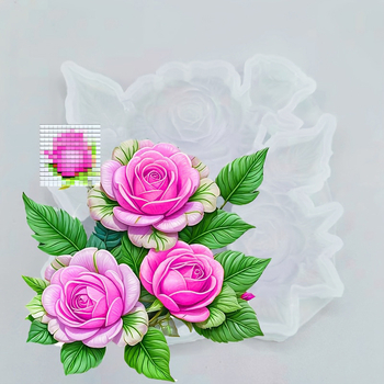 Formă de silicon 3D cu floare de trandafir pentru fondant, de calitate alimentară, pentru DIY cofetărie și decorațiuni - lumânări și ipsos