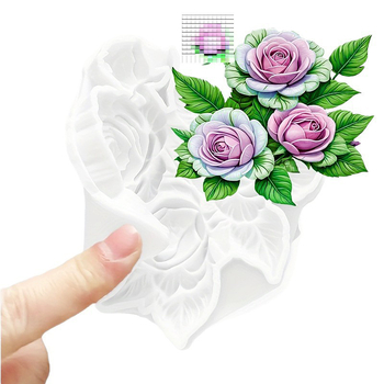 Formă de silicon 3D cu floare de trandafir pentru fondant, de calitate alimentară, pentru DIY cofetărie și decorațiuni - lumânări și ipsos