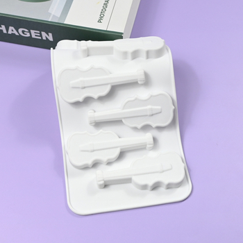 Formă din silicon cu șase cavități, în formă de vioară, pentru ciocolată, decorarea torturilor și fursecurilor