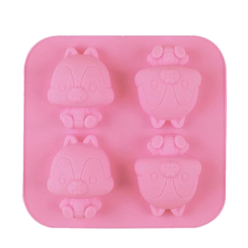 Set de forme din silicon pentru torturi, budincă, gheață și săpun handmade — forme cu veveriță și chipmunk