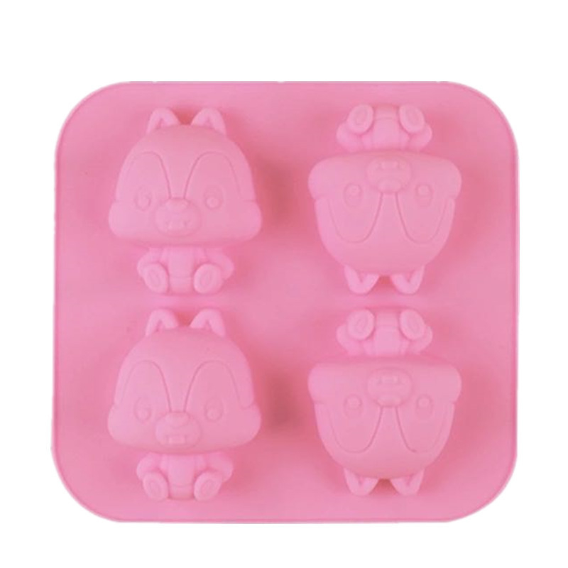Set de forme din silicon pentru torturi, budincă, gheață și săpun handmade — forme cu veveriță și chipmunk