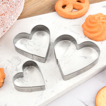 Formă de biscuiți din oțel inoxidabil, inimă – pentru biscuiți, fondant și torturi, ustensilă de coacere