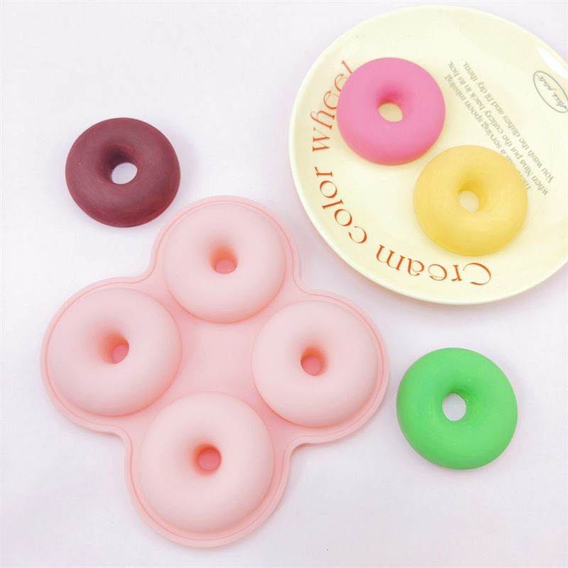 Set de 4 forme din silicon pentru gogoși – decor DIY pentru prăjituri, cu ciocolată, mousse, fondant, jeleu și budincă