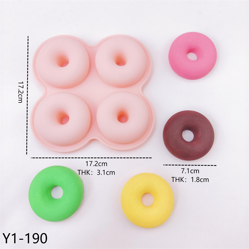 Set de 4 forme din silicon pentru gogoși – decor DIY pentru prăjituri, cu ciocolată, mousse, fondant, jeleu și budincă