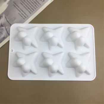 Set de 6 forme din silicon, în formă de stea de mare, pentru cofetărie, torturi, jeleu și mousse