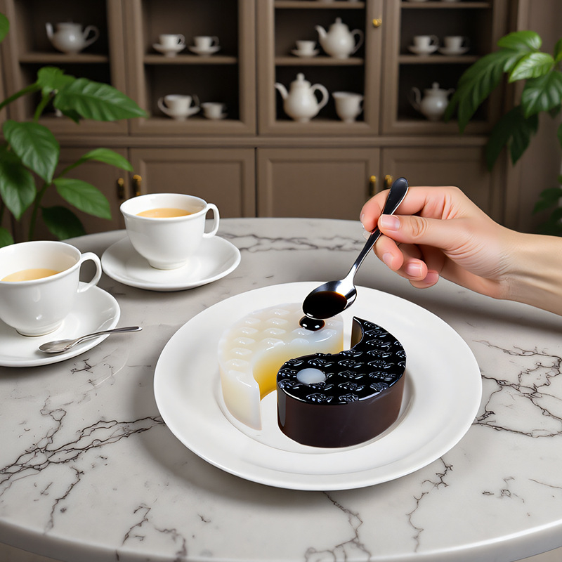 Formă din silicon pentru torturi cu mousse și budincă de ciocolată, stil Tai Chi cu orez, fără coacere