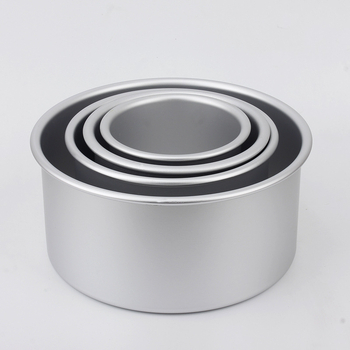 Formă de copt pentru chec chiffon, diametru 3 inch, înălțime 7,6 cm, fund anodizat, pereți drepți, margine plată, formă circulară de copt
