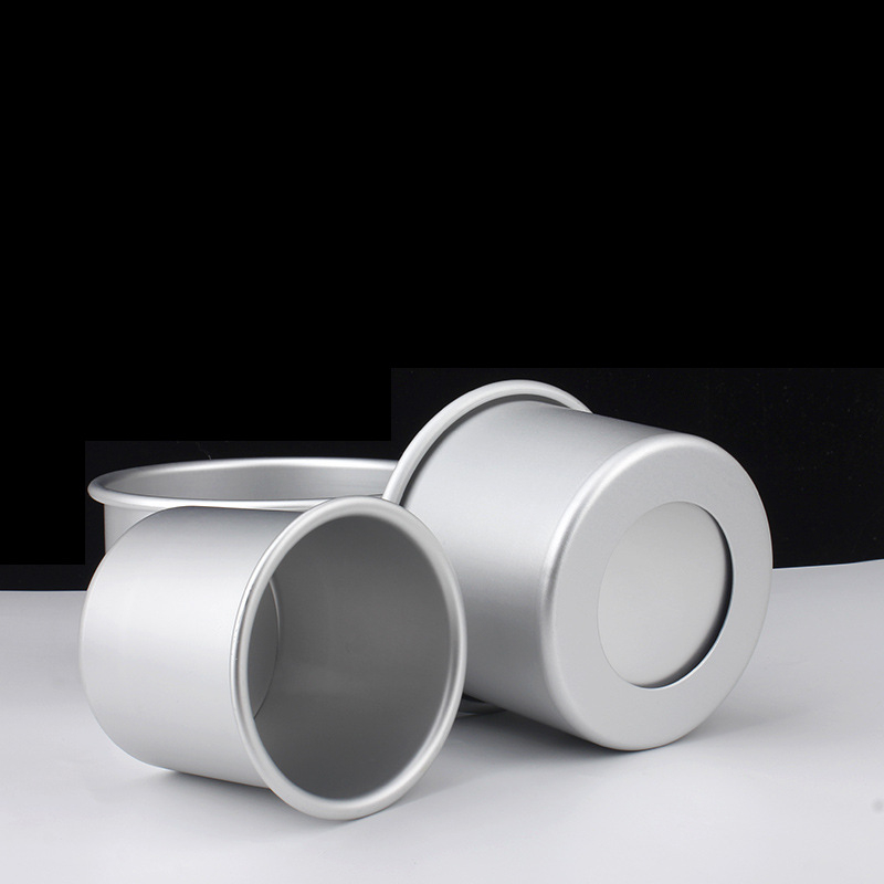 Formă de copt pentru chec chiffon, diametru 3 inch, înălțime 7,6 cm, fund anodizat, pereți drepți, margine plată, formă circulară de copt